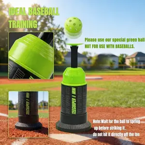 Mini Popper Baseball Tee (12 Balls Included) – No Pitching Needed! Automatic Pop-Up Swing Trainer for Perfect Contact, Ideal for Solo Hitting Practice Anytime