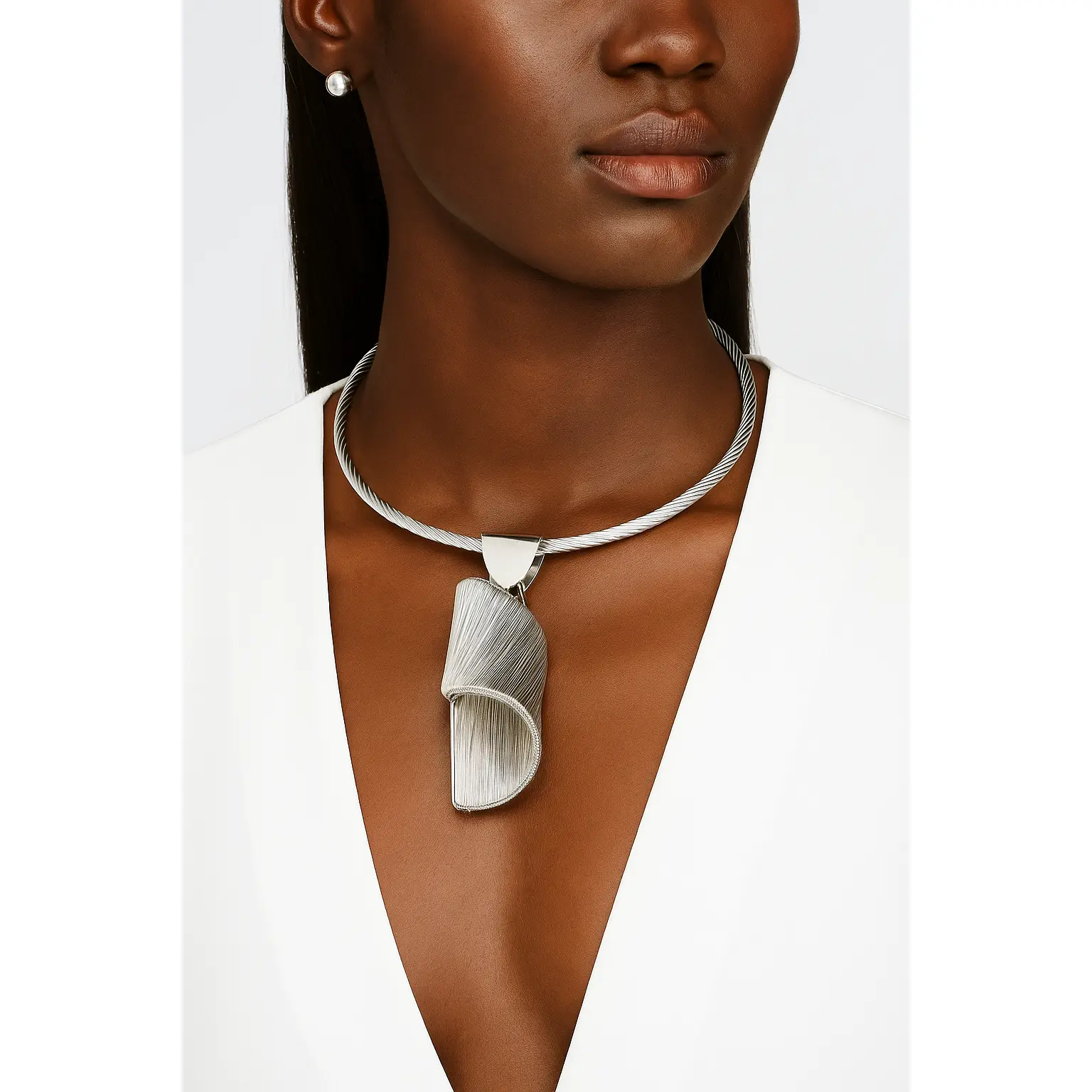Silver Tassel Statement Necklace