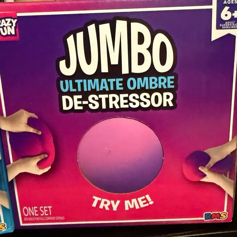 RMS Crazy Fun Jumbo Ombré Destressor Squeeze Ball - Unisex Squishy Sensory Fidgets, Colorful Jelly Ball Stress Relief Toys, Sensory Friendly for Ages 6+ Relaxation