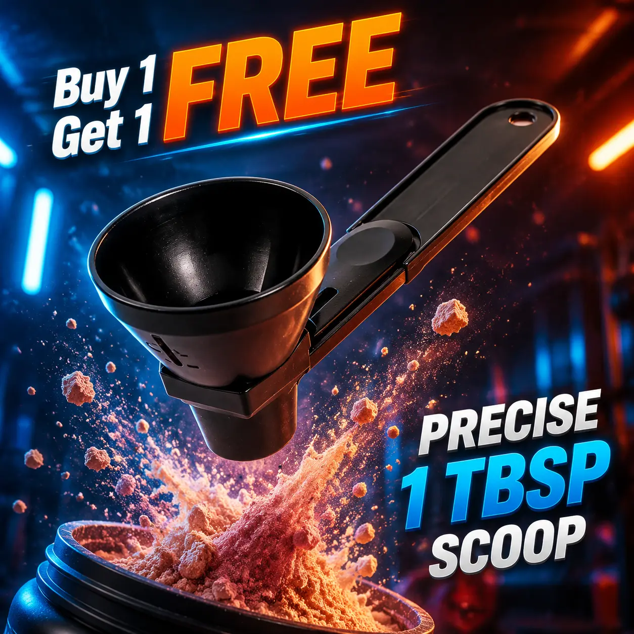 High-Quality Powder Funnel Spoon, BPA-Free Plastic,2 Tablespoon Capacity, Ideal for Pre-Workout Supplements, Creatine, Protein Powder, Milkshake, Mixing