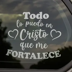 CRISTO ME FORTALECE STICKER Vinyl Decals Stylish Car Merch Car Accessories