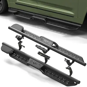 Running Boards for 2021-2025 Jeep Grand Cherokee L, Two-Raised Step Design, Heavy-Duty CarbonSteel Nerf Bars, 2PCS