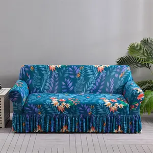 Floral Print Sofa Couch Covers, 1 Count Exquisite Elastic Sofa Slipcover, Stretchable Sofa Cover, Dustproof Couch Cover for Home Living Room Decor, Universal Sofa Protector