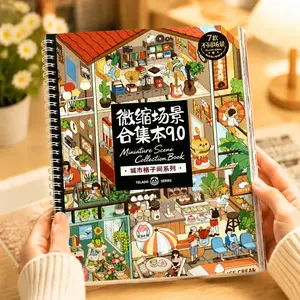 Telado Vol. 9 3D DIY Decal Sticker Book with Tweezers, Urban Miniatures Cubicle Collection with 7 New Scenes, Scrapbooking & Stamping Craft Kit for Journaling & Collage, Creative Stress Relief Gift for Adults Colored Markers