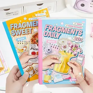 20 Pages Cute Cartoon Food Theme Creative Scrapbook Material, Adorable DIY Decorative Stickers for Journals, Cards, & More, Adhesive Stickers, Sticker Paper, Sticker Sheets