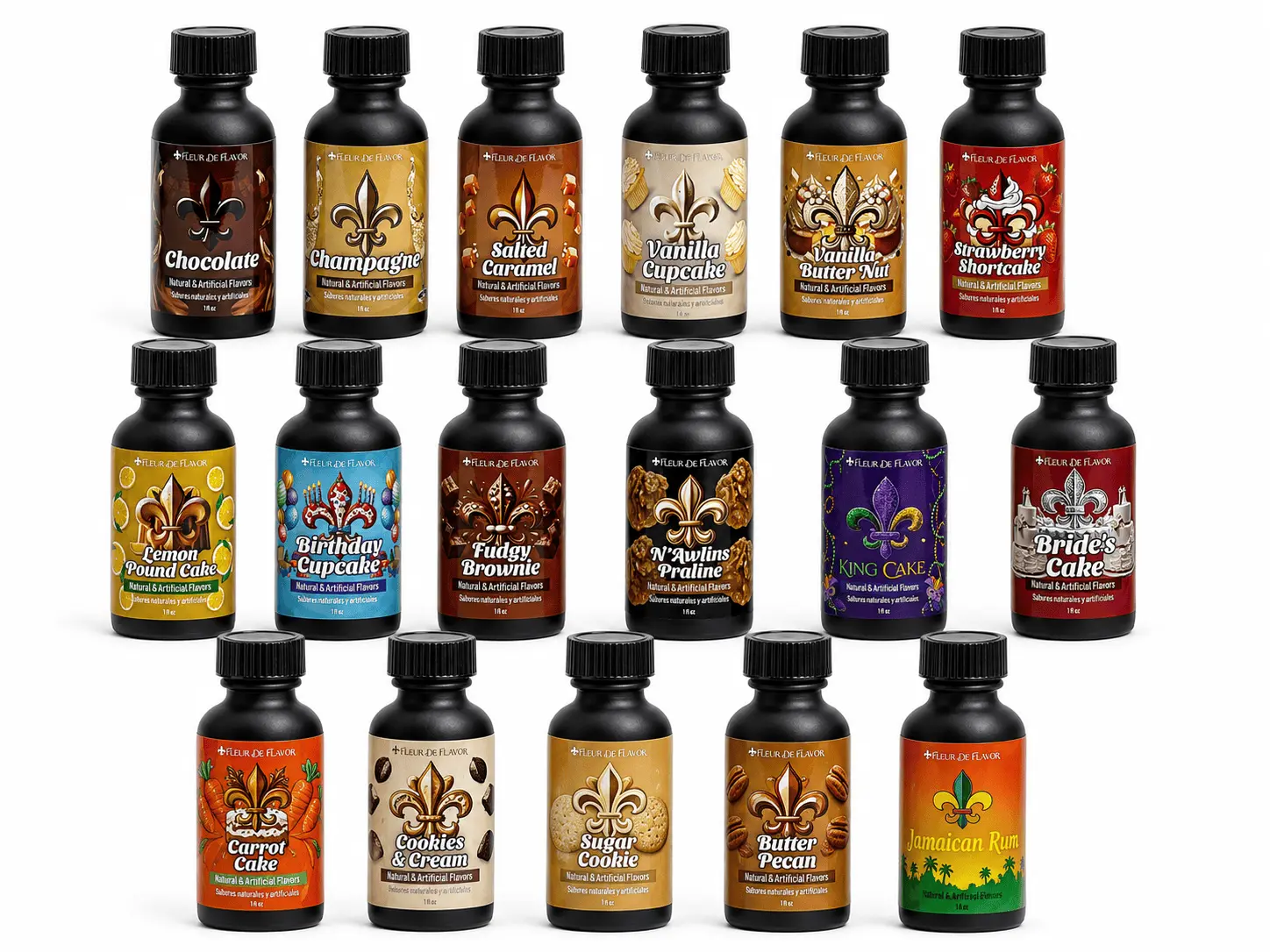 Fleur De Flavor Petite Pour Collection – Premium Water-Based 1 oz Baking Emulsions (29 Flavors)