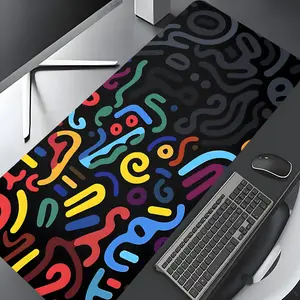Minimalist Line Art Large Gaming Mouse Pad,Aesthetic Desktop Drotection Pad,Washable Rubber Pad Non-Slip Lock Edge Multi-Size Mouse Pad Suitable For Home Office,Good Gift for Family and friends, Desk Accessories