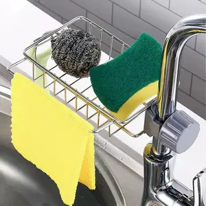 Kitchen Sink Faucet Organizer, Adjustable Detachable Sponge Holder, Soap Kitchen Sink Drain Rack，Rustproof Stainless, Towel Hook Bathroom Universal filter