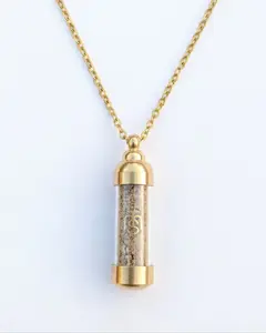 Temple Mount Soil Necklace – Glass Pendant in Silver or Gold, Certified Holy Land Jewelry