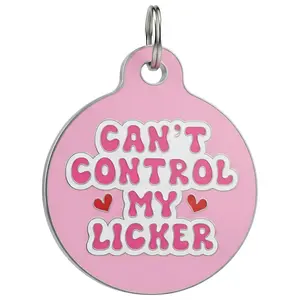 Can't Control My Licker - Pet ID Tag - Personalized Engraved Dog Tag