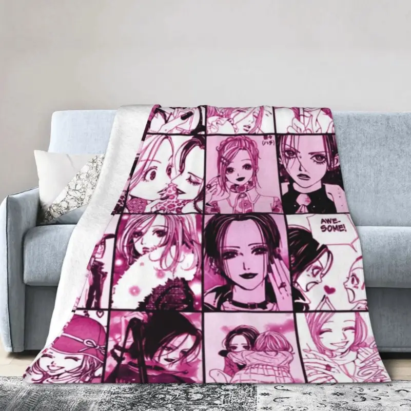 Nana Anime Merchandise Flannel Blanket - Ultra-Soft Lightweight Flannel Throw, TV & Reading Bedroom Items for Cozy Setup, Christmas Holiday Gift for Family, Sofa Room Decor