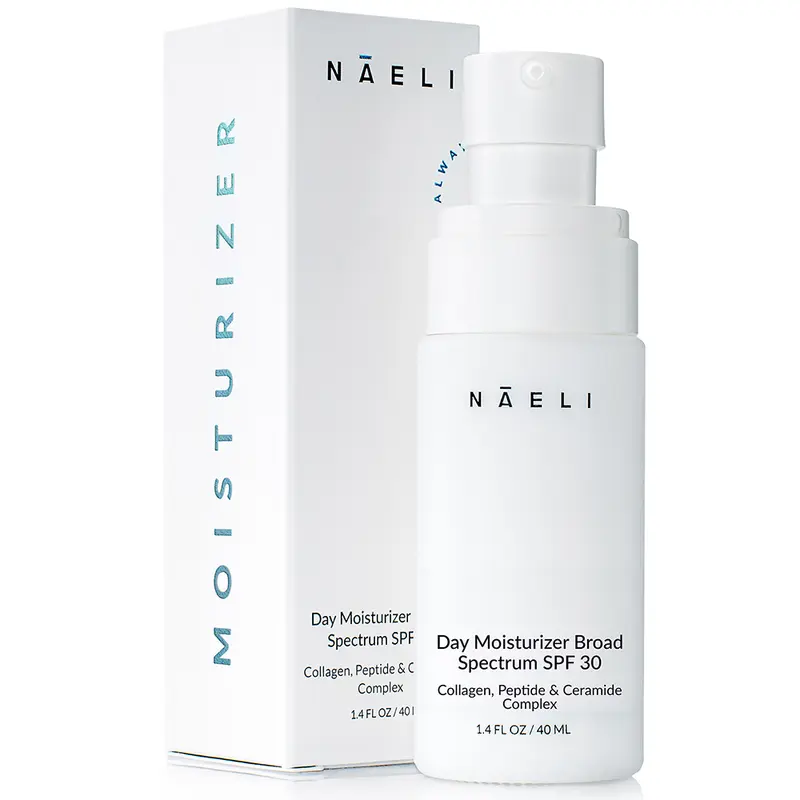 NAELI Face Moisturizer with SPF 30, Anti Aging Collagen & Peptide Cream, Reduces Wrinkles - Lightweight Skin Hydration with Hyaluronic Acid