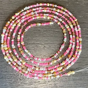 Strawberry crunch tie on waist beads