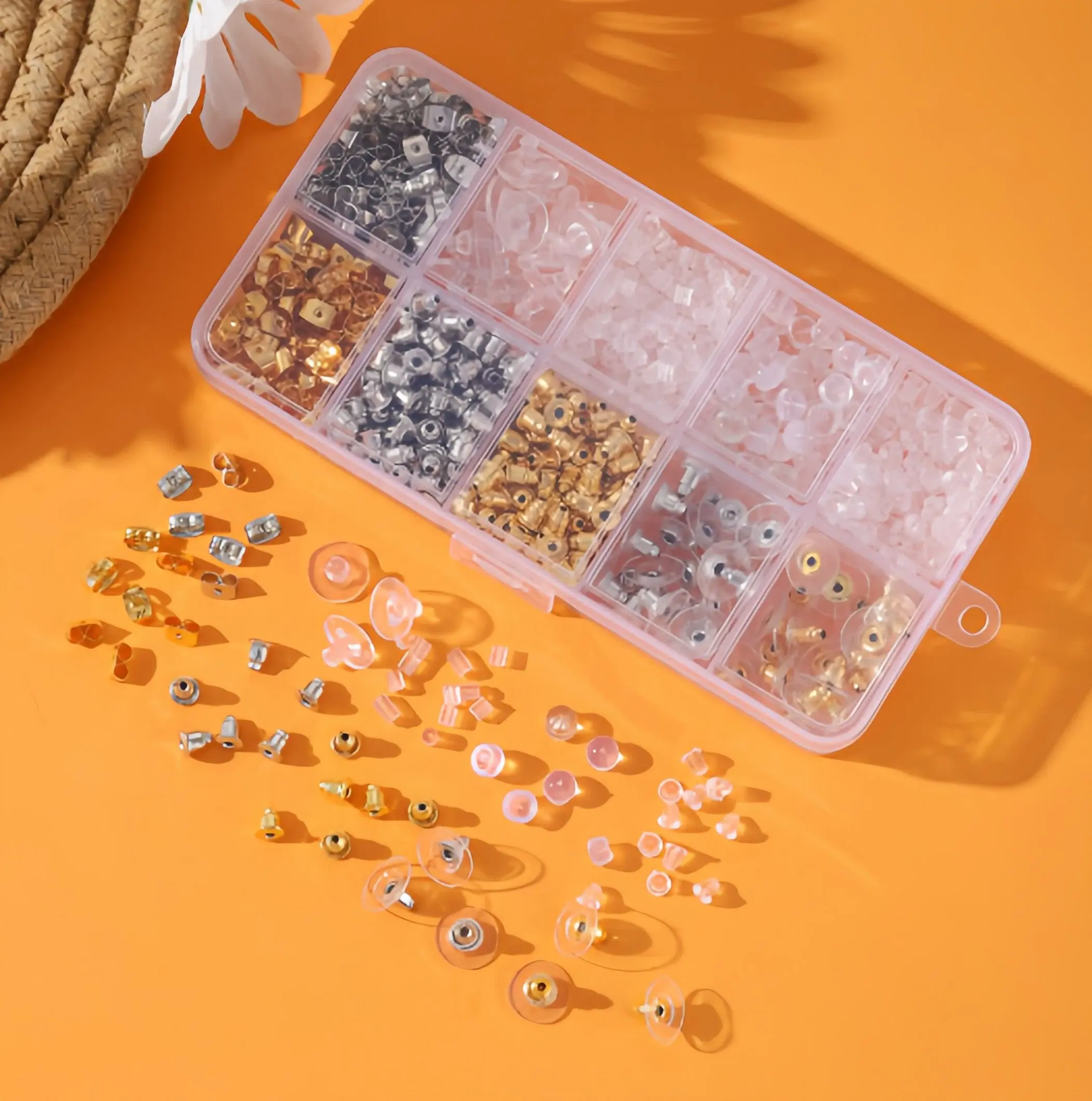 1180PCS Earring Backs Set for DIY Personalized Jewelry Making 10 Styles Hypoallergenic Silicone & Metal Earring Stoppers, Gold Silver Clear Secure Earring Back Replacements, Soft Comfortable Earring Clutches for Earring Repair, Craft Projects & Daily Wear