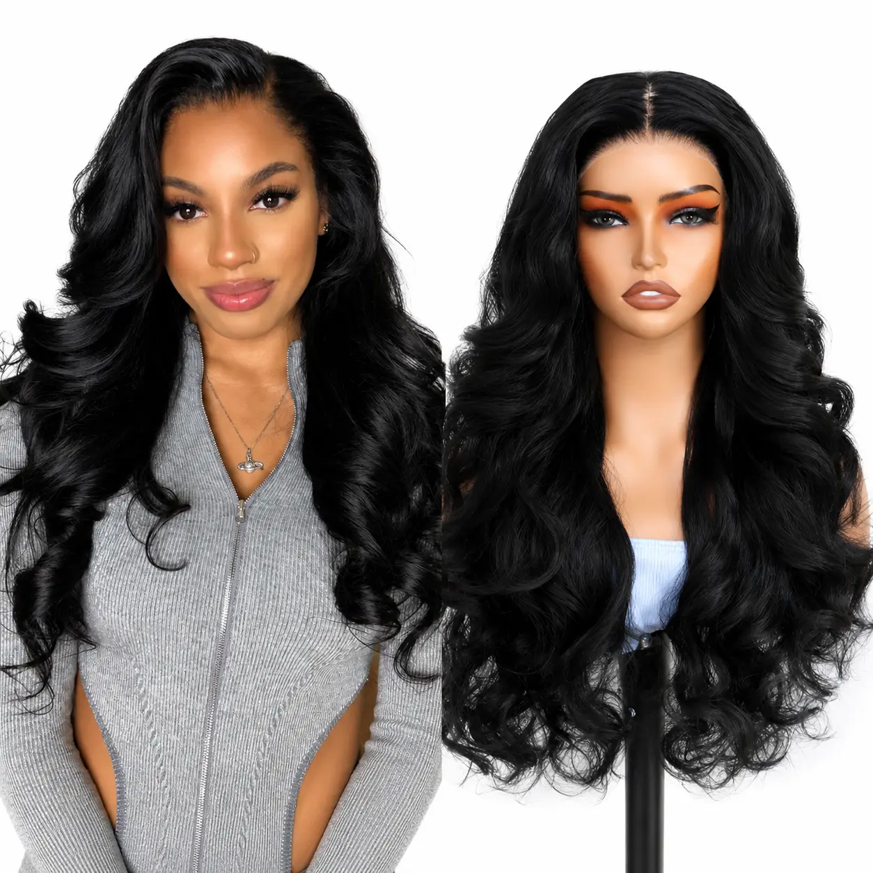 4X6 Glueless Wear to Go Wig 24inch Body Wave Synthetic Closure Wig Natural Hairline Soft and Bouncy No Glue Lace Front Wigs for Women #TikTokShopDealsforYouDay