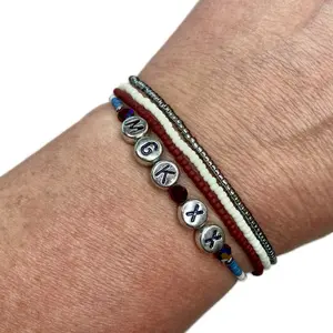 Lost Americana Bracelet Stack (4pc Set) | Handmade Beaded Stretch Bracelets | Stackable Seed Bead Jewelry | Nickel-Free