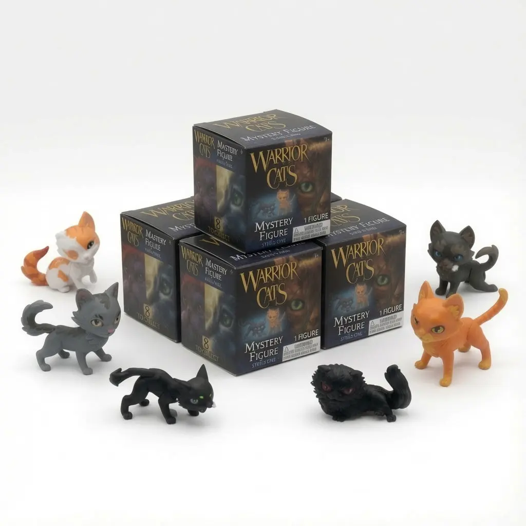 Warrior Cats Series 1 Blind Boxes - 5-Pack 2.5" Collectible Cat Figurines, Ages 3+