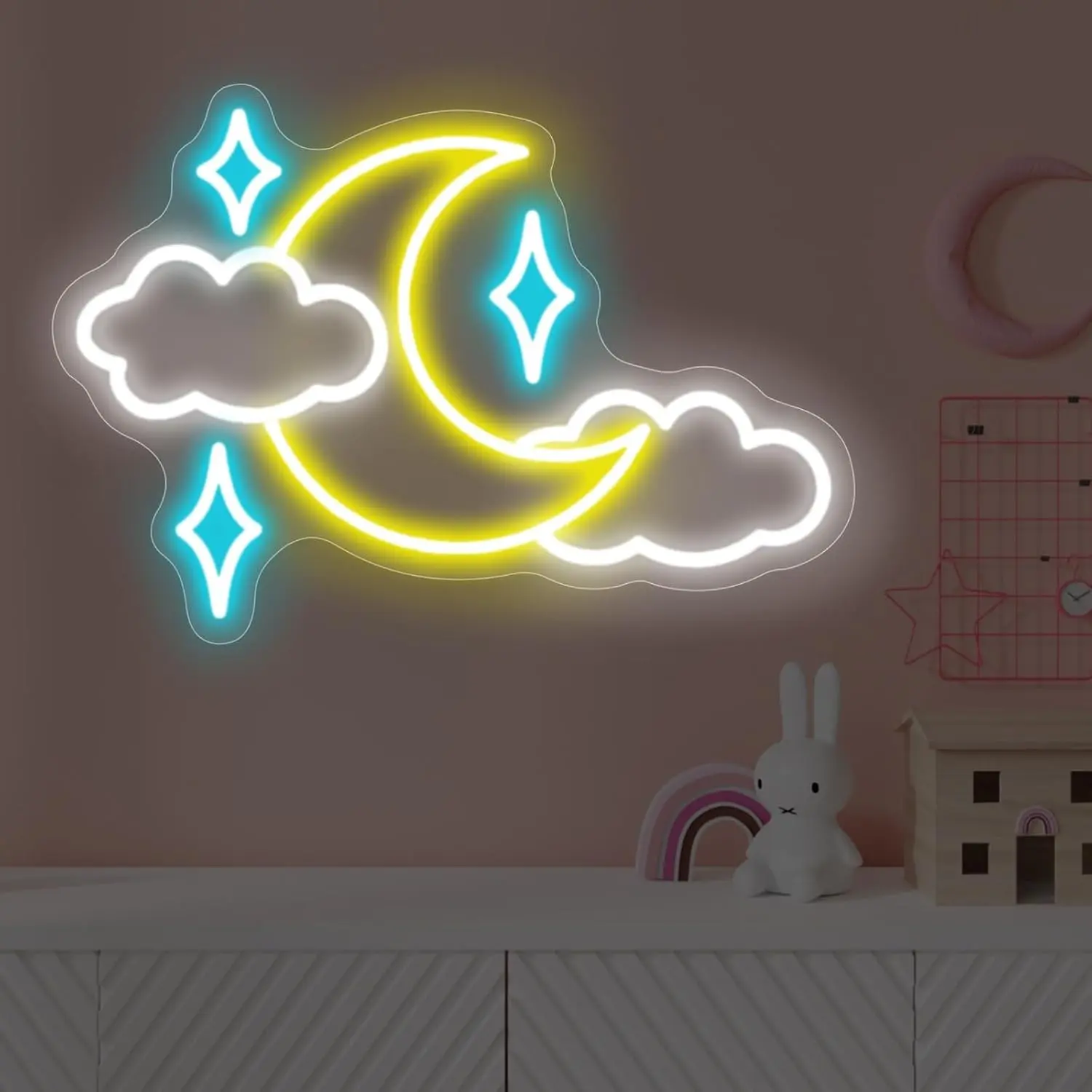 Star Moon Cloud Neon Sign, Wall Decor, Bedroom Decor, Bar Decor, LED Neon Lighting, Game Room Decor, Kids Room Decor, Wedding Decor, Party Decor, Christmas Decor