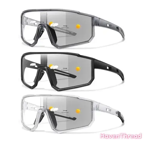 Unisex 3-Pack Photochromic Sports Eyewear - Classic Frame Windproof Glasses for Adults, Universal Fit Cycling Accessories Adults,travel essentials,camping essentials