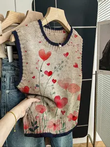 Women's Fitted Knit Top, Round Neck Sleeveless Design, Elegant Style for Spring Summer, Perfect for Casual Wear