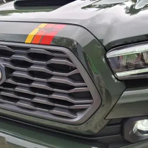 Toyota Tacoma Upper Grille 3 Racing Stripe Decals TRD Insert Cutout Truck Grille Racing Stripe Decal Sticker 2016-23
