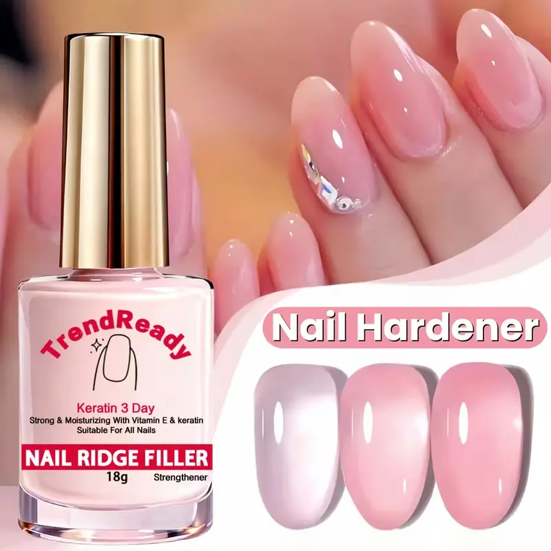 2pcs Fast Dry Keratin Nail Hardener Polish Suitable for Weak Nails - Oil-Based Formula for Instant Strength, Long Lasting Nail for Hands & Toenails, /Korean Nail Care for Weak, Brittle, Splitting Nails