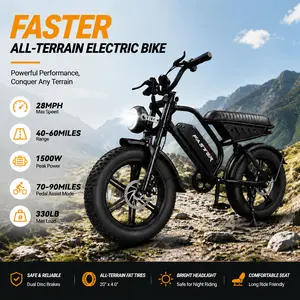 S51 Fat Tire Electric Bike for Adults, 20" All-Terrain Ebike with 1500W Motor, 28 MPH, Dual Suspension, 48V 15.6Ah Battery, 350 lb+ Capacity, UL 2849 Certified, Fat Tire Ebike, 350 Lb And Above