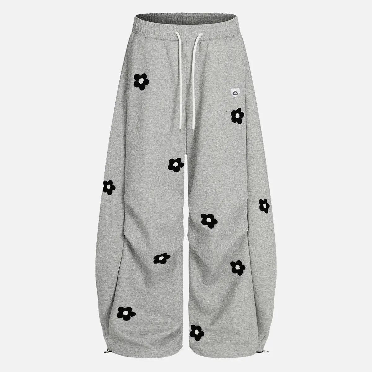 Aelfric Eden Floral Towel Embroidery Baggy Barrel Sweatpants Elastic Waist Drawstring Loose Fit Y2K Vintage Unisex Streetwear Joggers