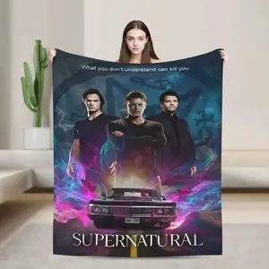 Supernatural Ultra-Soft Micro Warm Flannel Throw Blanket for Kids, Cozy Bedding & Living Room Sofa Couch Decor