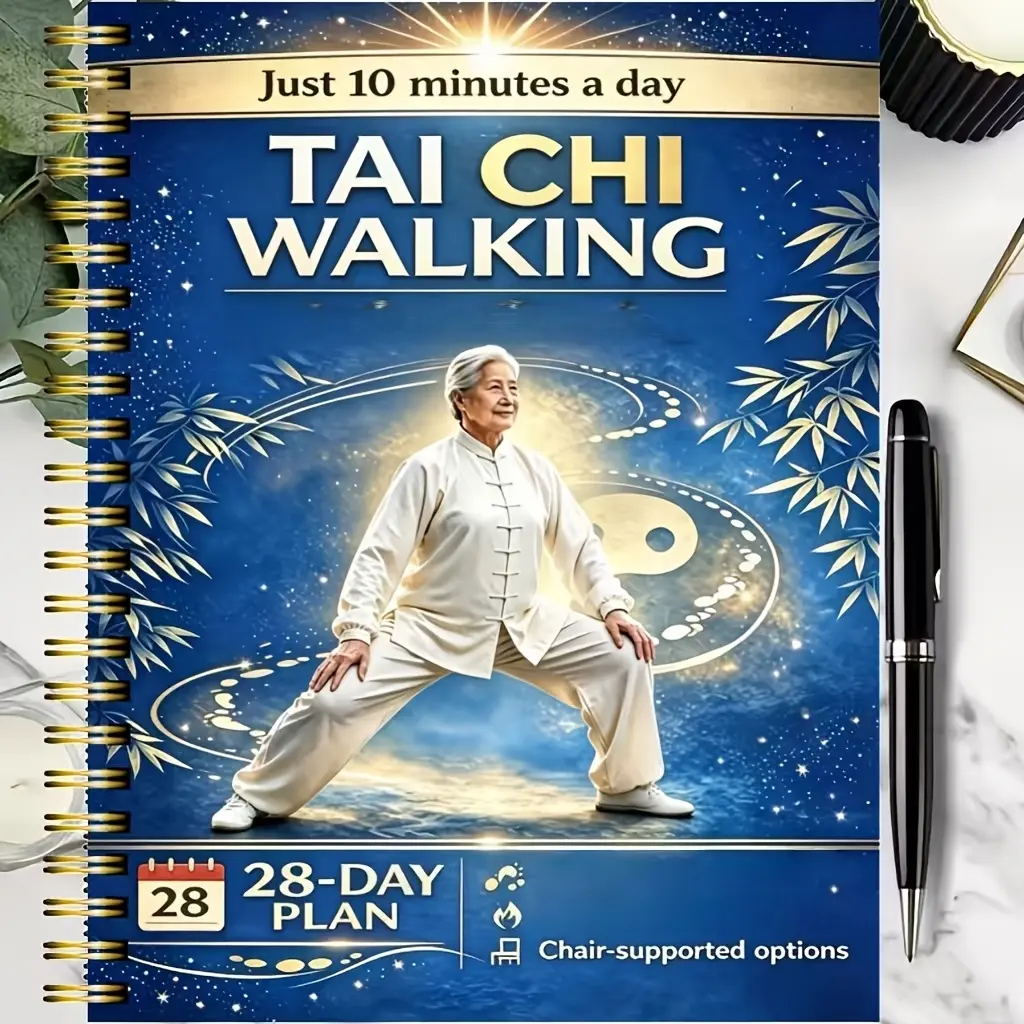 Tai Chi Walking Program for Seniors - Gentle 28-Day Progressive Plan with Chair-Assisted Options for Indoor/Outdoor Use, Improves Balance and Stability, No, Elderly