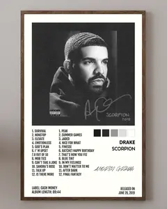 Scorpion 2 album music poster, hip hop print home decor