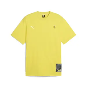 PUMA Mens Scuderia Ferrari Color Splash Graphic Crew Neck Short Sleeve Casual Tops Casual - Yellow