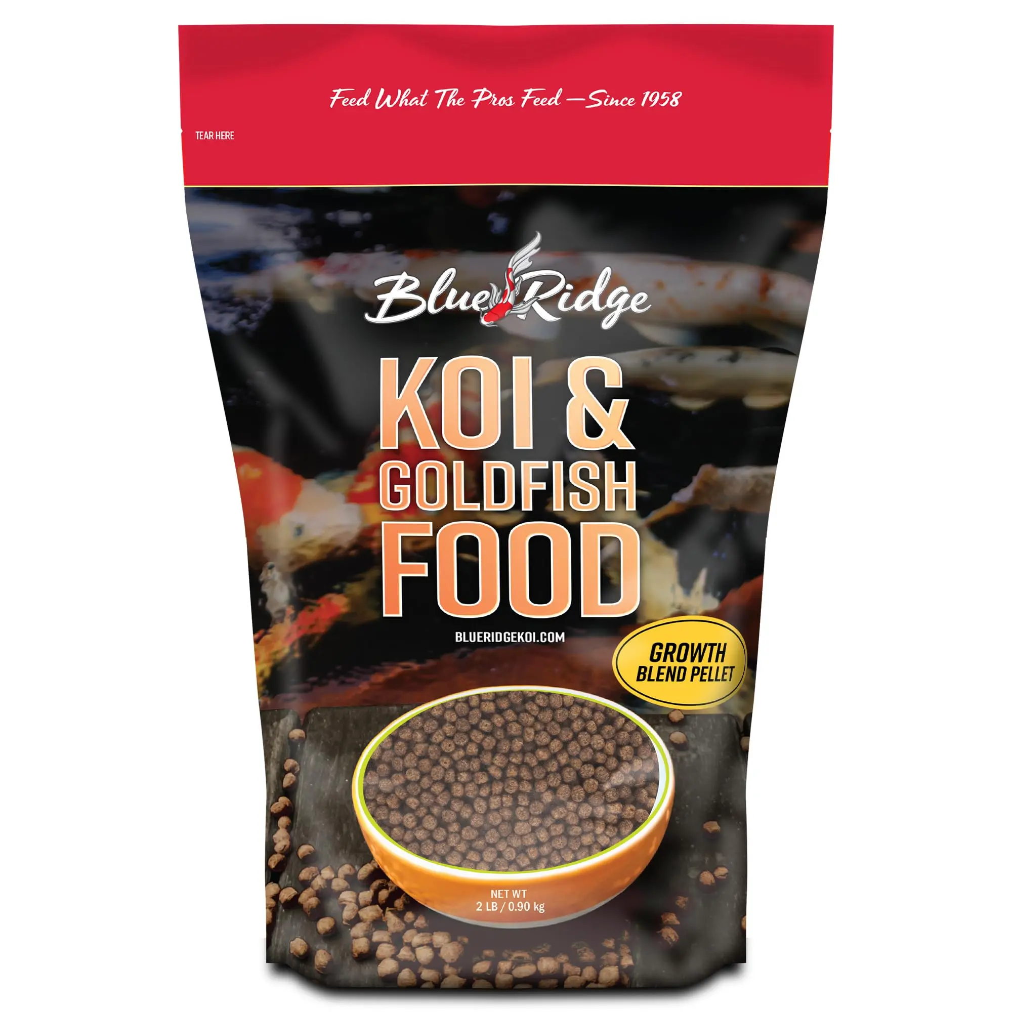 Blue Ridge Koi Fish Food - Koi Food 3/16” Large and Mini Blend Growth Formula, Goldfish Food, Premium Fish Food for Ponds, Ponds Fish Food, Floating Pond Pellets