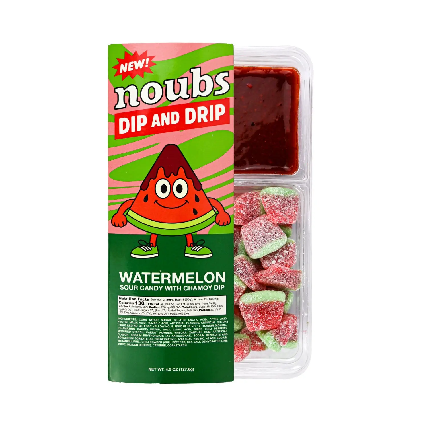 Noubs Dip and Drip Candy, Watermelon-Flavored Snack