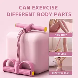 Home Fitness Arm and Waist Training Step Belt Eco-friendly Natural Latex Yoga Stretching Belt with Adjustable Resistance