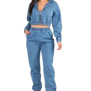 Women's Jean 2 Piece Set - Pants and Shirt - Womenswear