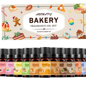 Autumn Aromatherapy Oil Set for Diffusers, Candle Making, Aromatherapy Oil Gifts - Pumpkin Pie, Tiramisu, Vanilla Cake, Christmas Cookies, Milk Candy, Marshmallow, 6x10ml Fragrance Scent house smell good products