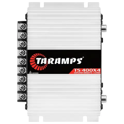 Taramps TS 400X4 400W RMS 4-Channel Car Audio Amplifier, 2 Ohm Class D, Full Range, Bridgeable, RCA Input for Car Stereo