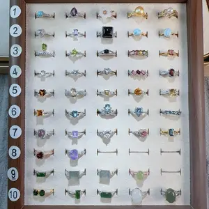 <PingEast jewelry >#2 CLEARANCE —-925 Sterling Silver with natural Helen stones rings