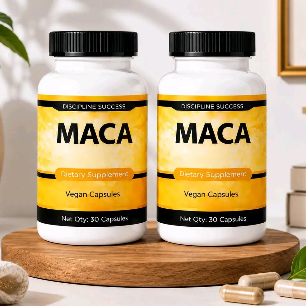 Maca Root Herbal Supplement, Veggie Capsules 2 Bottles, 60 Total Count