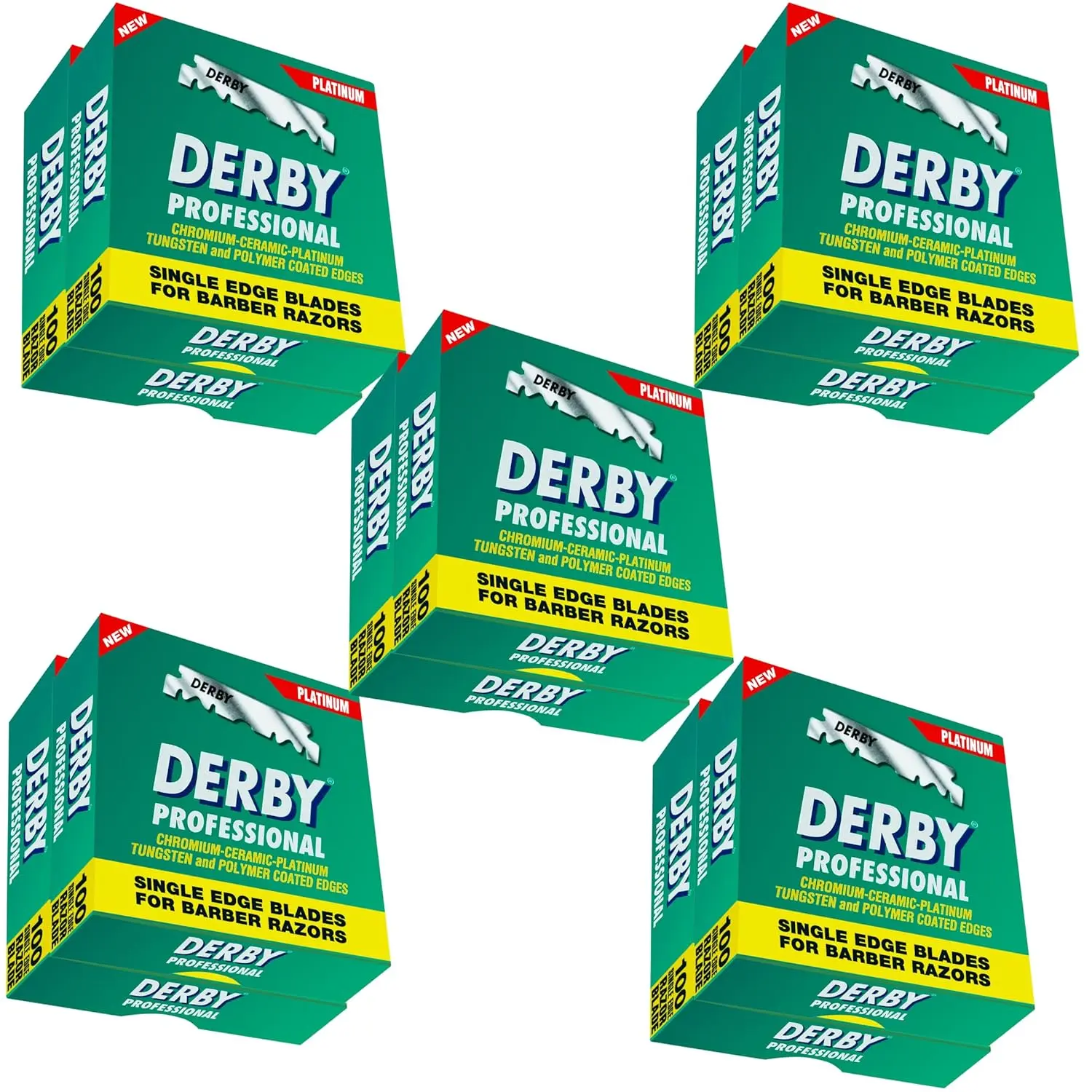 Derby Platinum Series Professional Single Edge Shaving Razor Blades for Straight Razors, 1000-Count Quality Grooming Tool for Hair Removal, Shaving Razors