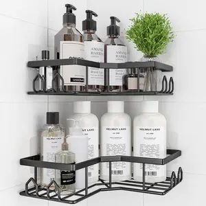 Adhesive Shower Caddy 2 Pack Corner Bath Organizer Rustproof Stainless Steel Shower Shelves with Large Capacity No Drilling for Bathroom Storage Home Kitchen Décor