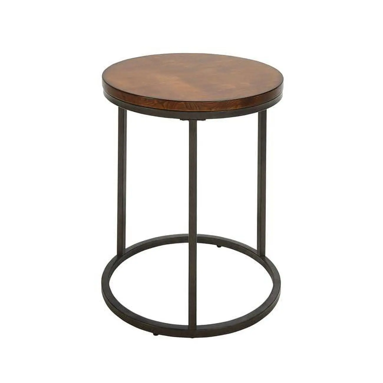 Carolina Cottage TT1818WT-CHEIND 18 in. Orson Round Thick Top Accent Table - Chestnut, Industrial, Round Wood Panel End Tables
