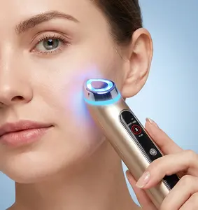 Ketrina Skin Booster 4-in-1 Photoelectric Device for Anti-Aging & Pore Care, High Frequency Facial Wand with Heating & Cooling Modes, Portable with 2200mAh Rechargeable Battery, Gift for Her, Portable Power
