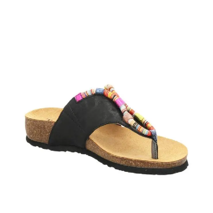 Think! JULIA TRIBAL Black/Combi Toe-Thong Sandal