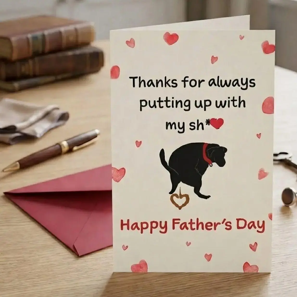 Funny Father's Day Greeting Card with Envelope, Blank Inside, Humorous Appreciation Card for Dad, Novelty Gift Card