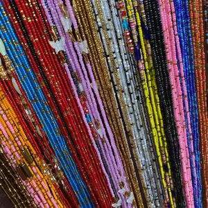 Waist Beads – Handcrafted with a Variety of Designs – African Waist Beads, Body Jewelry – Tie-On (45”-50”) – Add to Cart, Buy Now – Price Per 1 Waist Bead