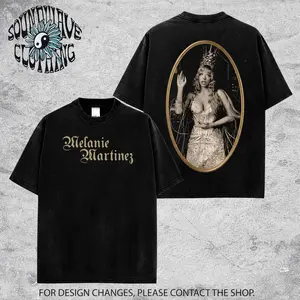 Melanie Martinez Vintage Portrait Double Sided Print Unisex Casual White Crew Neck T-Shirt