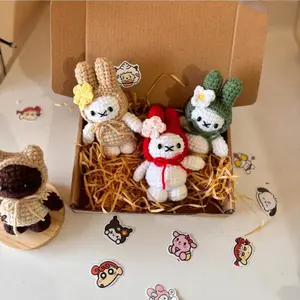 Miffy Bunny Handmade Crochet Lifestyle Keychain Bag With Charm, Keychain Miffy crochet, Amigurumi Bunny Bag Charm