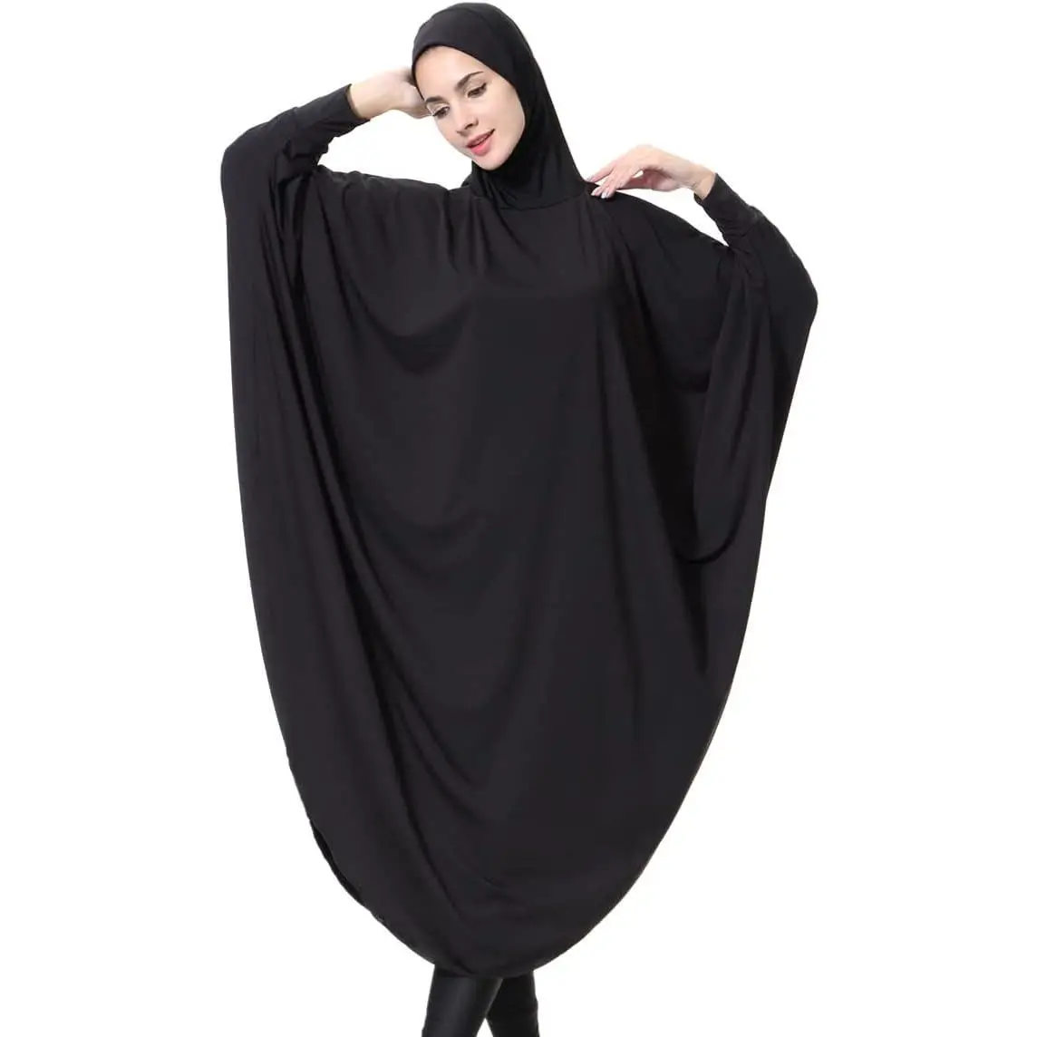 One-Piece Overhead Muslim Abaya Dress for Women – Full-Length Hijab Prayer Gown for Ramadan and Daily Worship